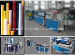 PP/PE/PVC single wall corrugated pipe making equipment