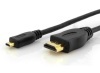 3ft 34AWG High Speed w/ Ethernet Micro-HDMI (Type D) to HDMI (Type A) Home theater cable - Black