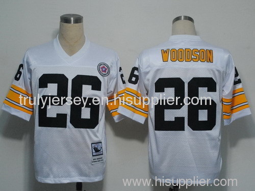 NFL Jerseys Pittsburgh Steelers 26 Woodson White Throwback