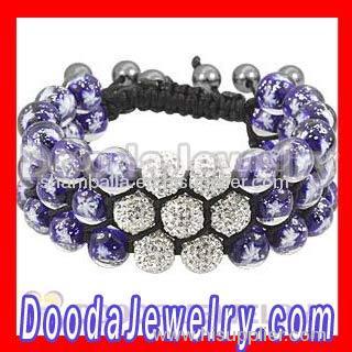 3 Row Blue Snowflake Glass Bead Bracelet Tresor Paris Christmas Gifts 2011