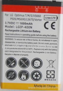 Standard LG LGIP-400N Battery for LG Optimus T/M/S/VS660/P509/MS690/LS670/Vorter