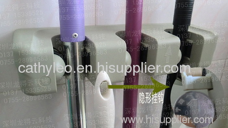 Manufacturer Price$1.7/piece Patent Product 5 Slots mop holder, wall hook & tool organizer