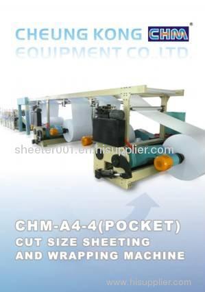 A4 A3 F4 cut size web sheeter with wrapping line