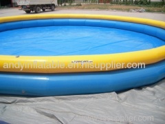 Inflatable round pool for water ball and boats
