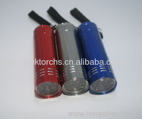 LED Flashlight/ 9 LED Light / dry-battery torch light/