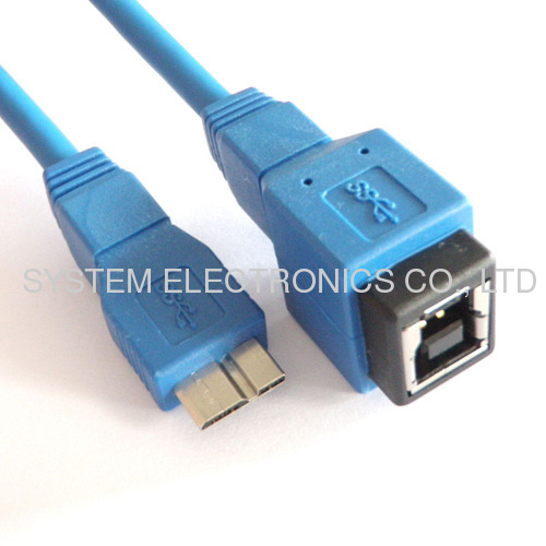 USB 3.0 B Female to Micro B Male extender cable