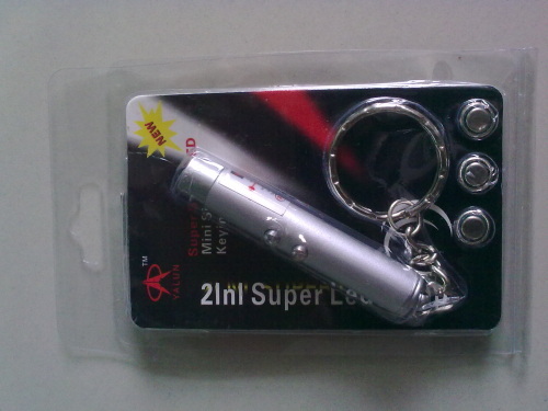 2in 1 keychain mini LED laser pointer and led white torch light