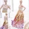 elegant sleeveless multicolor printed satin sexy ball dresses 80883