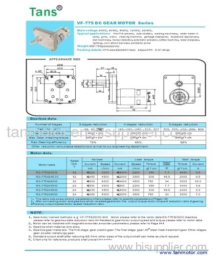 Square DC Gear Motor