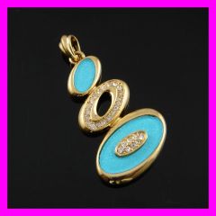 Acrylic 18k gold plated pendant