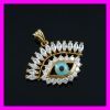 18k gold plated evil eye zircon pendant FJ 1640027