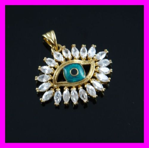 18k gold plated evil eye zircon pendant FJ 1640033