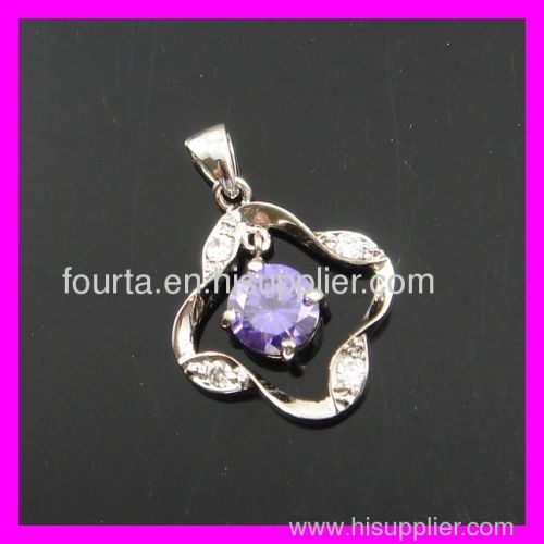 Color Zircon gold plated pendant