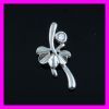 Dance girl white gold plated pendant