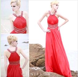 sell chic red floor length sleeveless handmade beading celebrity dresses