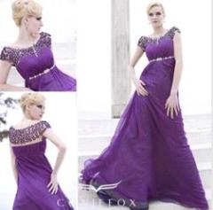 graceful full length purple short sleeve women homecoming dresses
