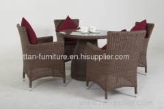 outdoor round rattan dining set