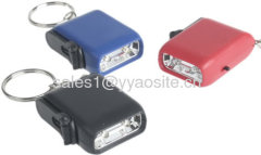 2LED mini hand-cranking dynamo flashlight D009 Mini-Crank-Flashlight