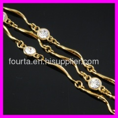 18K gold plated zircon bracelet 1530109
