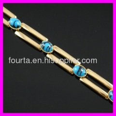 18K gold plated turquoise bracelet 1530131