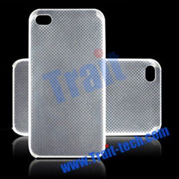 Original Quality Goods Ultra-thin Transparent Nets Case Cover For iPhone 4(White)