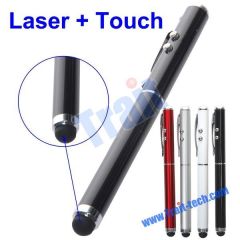 Multifunction Laser Pen Stylus Touch Pen for iPhone/ iPod touch/ iPad (Black)