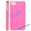 Luminous Plastic Skin Hard Case for iPhone 4(Pink)