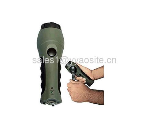 hand cranking dynamo flashlight