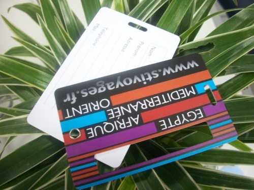 Two-in-one Fashional Luggage tag with Signatrure stripe