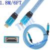 6FT 1.8M HDMI Flat Cable Male to Male Connection Cable with Aluminum Alloy Connector and Braid Shielding V 1.4