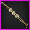 18K gold plated zircon evil eye bracelet 1530278