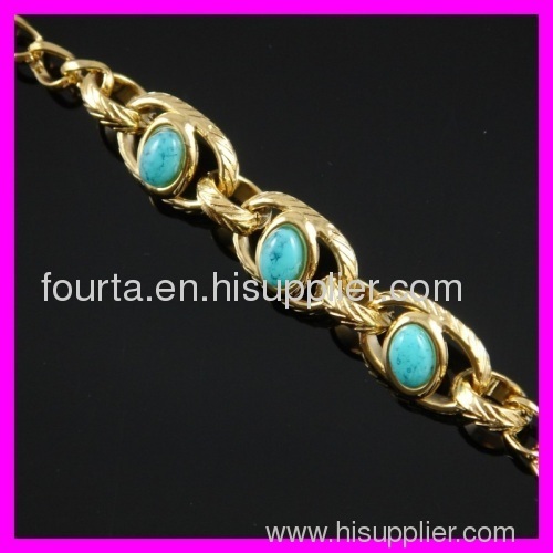 18K gold plated turquoise bracelet 1530381