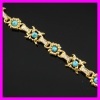 18K gold plated zircon and turquoise bracelet 1530429