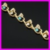 18K gold plated zircon and turquoise bracelet 1530512