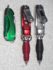 Multi-function pen with a nail-clippers