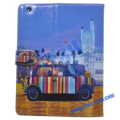 Small Car Magnetic Leather Case for iPad 2