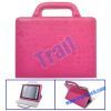 Cute Cartoon Handbag Style Stand Leather Case for iPad 2(Pink)