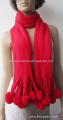 100% acrylic red knitted scarf