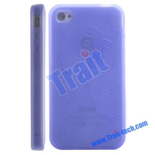 TPU Gel Case Cover for iPhone 4 (Purple)