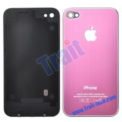 Durable Fashion Battery Cover Back Housing With Logo Apple for iPhone 4(Pink)