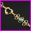 18K gold plated zircon and turquoise bracelet 1530546