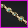 18K gold plated zircon and turquoise bracelet 1530560