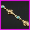 18K gold plated zircon and turquoise bracelet 1530584