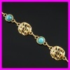 18K gold plated zircon and turquoise bracelet 1530589
