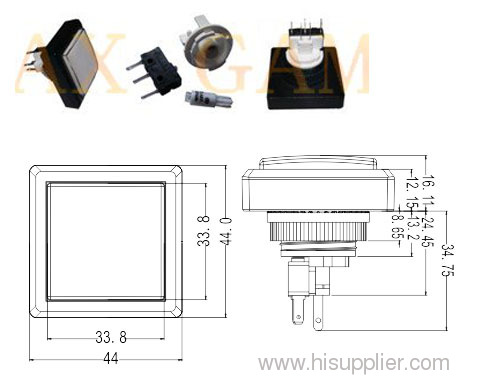 Square illuminated push button