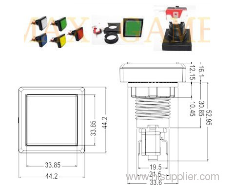 Square illuminated push button