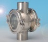 ss304 & ss316l sanitary stainless steel four way spherical sight glass / cross glass