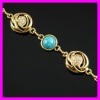 18K gold plated zircon and turquoise bracelet 1530599