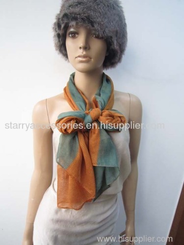 50% polyeater 50% acrylic green woven scarf