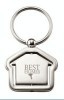 House Shaped Chrome Key Ring with Revolving Center